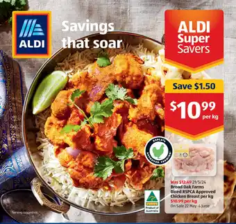 ALDI Broad Oak Farms Diced RSPCA Approved Chicken Breast offer