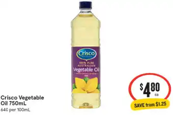 IGA Crisco Vegetable Oil 750mL offer