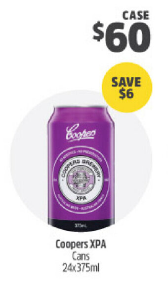 BWS Coopers XPA Cans 24x375ml offer