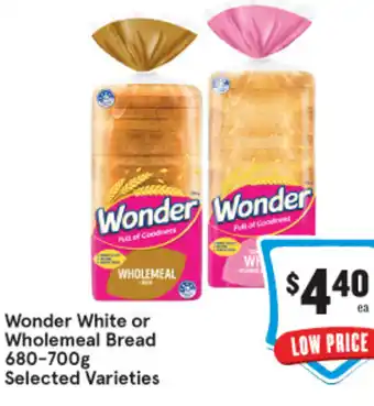 IGA Wonder White or Wholemeal Bread offer