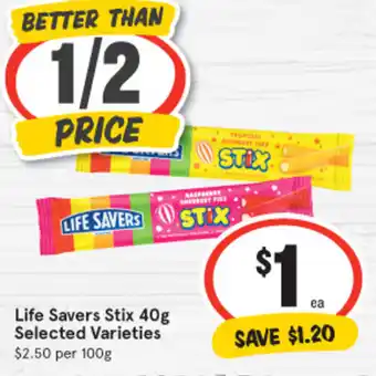 IGA Life Savers Stix 40g offer