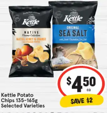 IGA Kettle Potato Chips 135-165g offer