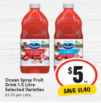 Ocean Spray Fruit Drink 1.5 Litre