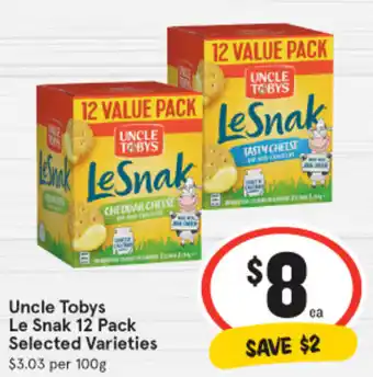 IGA UNCLE TOBYS Le Snak 12 Pack offer