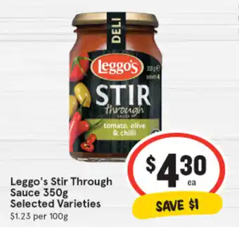 IGA Leggo's Stir Through Sauce 350g offer