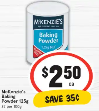 IGA McKenzie's Baking Powder 125g offer
