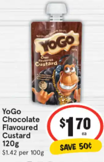 IGA YoGo Chocolate Flavoured Custard 120g offer