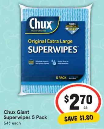 IGA Chux Giant Superwipes 5 Pack offer