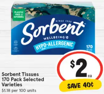 IGA Sorbent Tissues 170 Pack offer