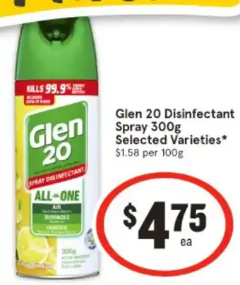 IGA Glen 20 Disinfectant Spray 300g offer