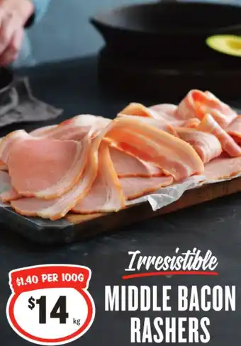 IGA MIDDLE BACON RASHERS offer