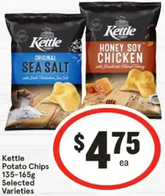 IGA Kettle Potato Chips 135-165g offer