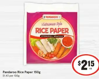 IGA Pandaroo Rice Paper 150g offer