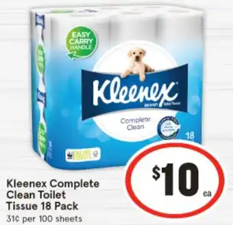 IGA Kleenex Complete | Clean Toilet Tissue 18 Pack offer