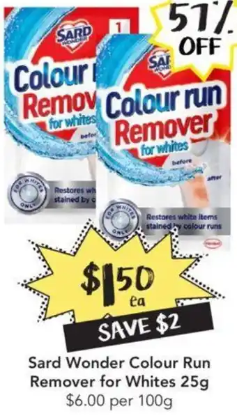 Drakes Sard Wonder Colour Run Remover for Whites 25g offer
