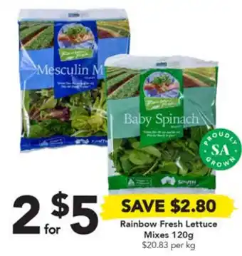 Drakes Rainbow Fresh Lettuce Mixes 120g offer