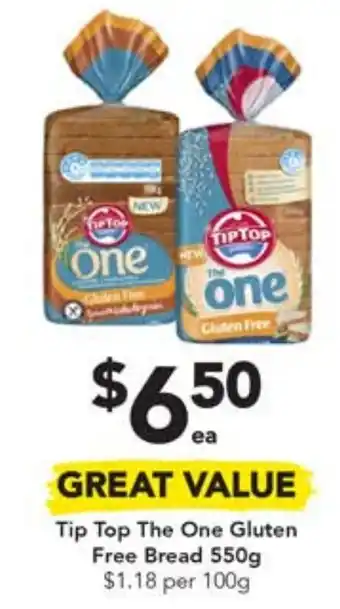 Drakes Tip Top The One Gluten Free Bread 550g offer