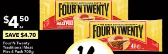 Ritchies Four 'N Twenty Traditional Meat Pies 4 Pack 700g offer