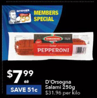 D'Orsogna Salami 250g