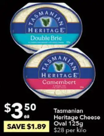 Ritchies Tasmanian Heritage Cheese Oval 125g offer