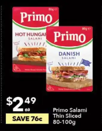 Ritchies Primo Salami Thin Sliced 80-100g offer