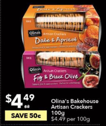 Ritchies Olina's Bakehouse Artisan Crackers 100g offer