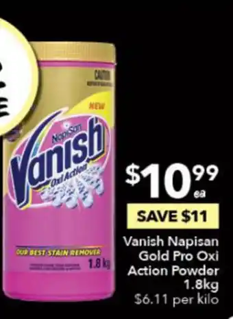 Ritchies Vanish Napisan Gold Pro Oxi Action Powder 1.8kg offer
