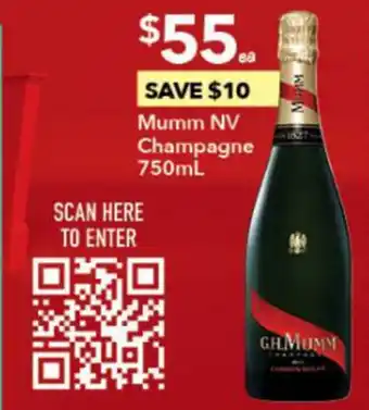 Mumm NV Champagne 750ml