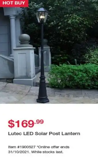 Costco Lutec LED Solar Post Lantern offer