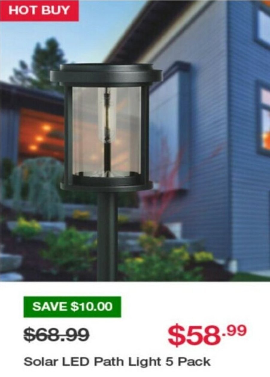 Solar LED Path Light 5 Pack offer at Costco