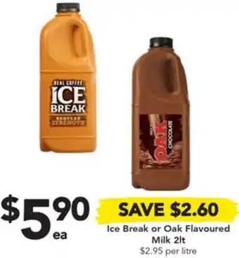 Drakes Ice Break or Oak Flavoured Milk 2lt offer