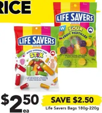Drakes Life Savers Bags 180g-220g offer