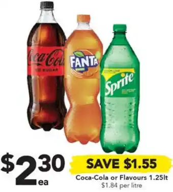 Drakes Coca-Cola or Flavours 1.25lt offer