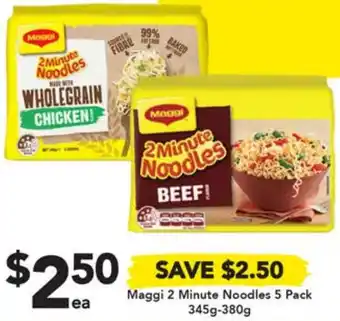 Drakes Maggi 2 Minute Noodles 5 Pack 345g-380g offer