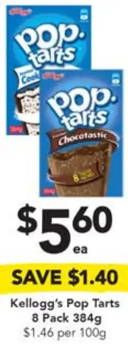 Drakes Kellogg's Pop Tarts 8 Pack 384g offer