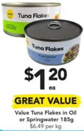 Drakes Value Tuna Flakes in Oil or Springwater 185g offer