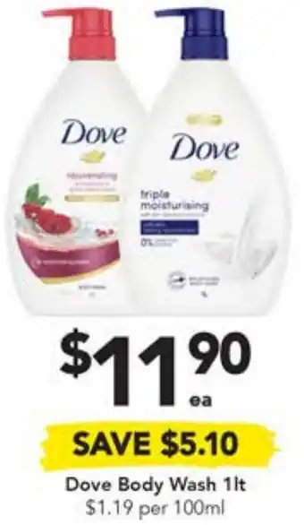 Drakes Dove Body Wash 1lt offer