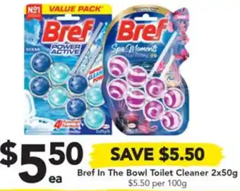 Drakes Bref In The Bowl Toilet Cleaner 2x50g offer