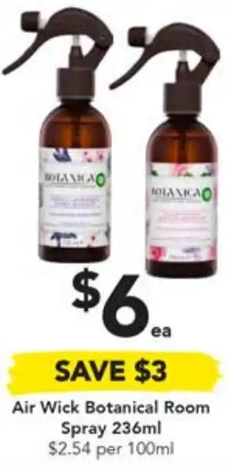 Drakes Air Wick Botanical Room Spray 236ml offer