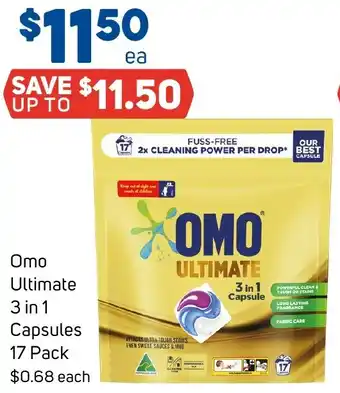 Foodland Omo Ultimate 3 in 1 Capsules 17 Pack offer