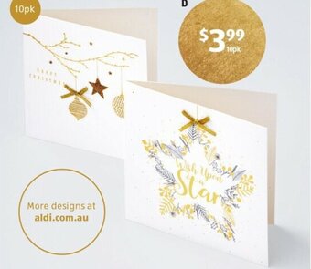 ALDI Handmade Christmas Cards 10pk offer