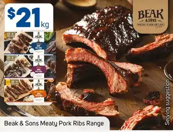 Foodland Beak & Sons Meaty Pork Ribs Range offer