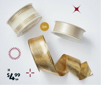 ALDI 2m Luxury Fabric Ribbon 3pk offer