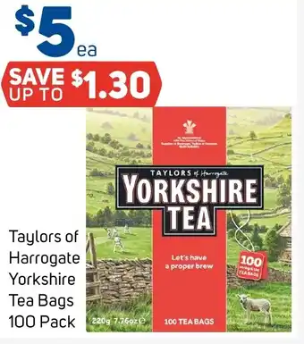 Foodland Taylors of Harrogate Yorkshire Tea Bags 100 Pack offer