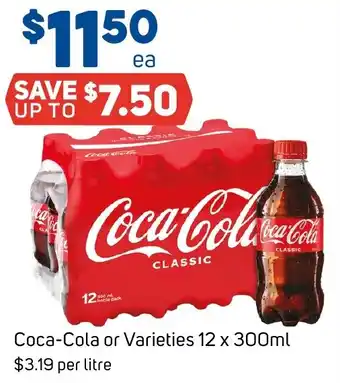 Foodland Coca-Cola or Varieties 12 x 300ml offer