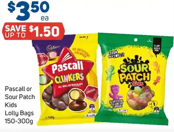 Foodland Pascall or Sour Patch Kids Lolly Bags 150-300g offer