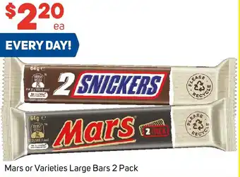 Foodland Mars or Varieties Large Bars 2 Pack offer