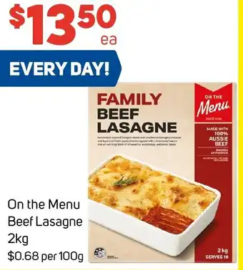 Foodland On the Menu Beef Lasagne 2kg offer
