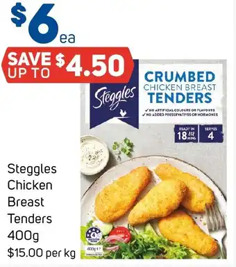 Foodland Steggles Chicken Breast Tenders 400g offer