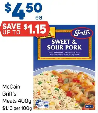 Foodland McCain Griff's Meals 400g offer